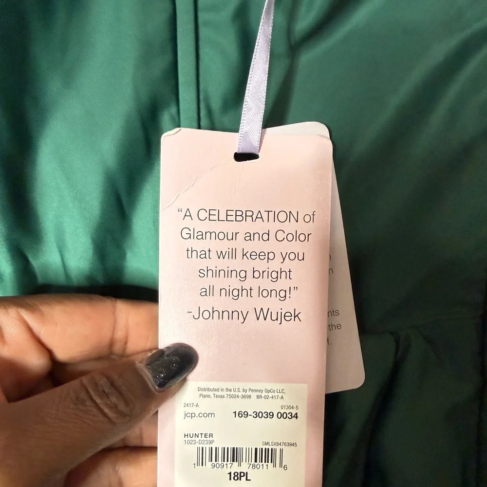 NWT Johnny Wujek Sleeveless Fit + Flare Dress, Hunter Green - Picture 11 of 12